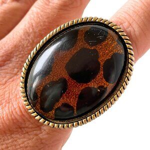 Vintage Yochi Animal Print Oversized Ring
